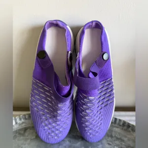 Women's Purple and White Open Heel Strap Mesh Shoe Size 37 aka 7 #260764 thumbnail 6