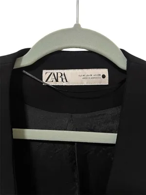 Zara Collection Black Oversized Waistcoat Vest with Vents M thumbnail 3
