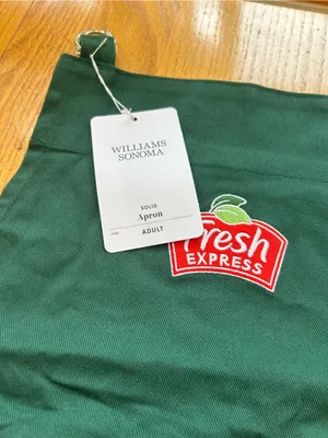 Williams Sonoma Dark Green Apron Fresh Express Logo Custom Corporate Promo NWT thumbnail 6