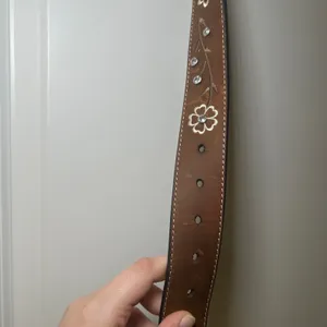 Ariat Womens Brown Leather Floral Embroidered Rhinestone Belt Strap S Western thumbnail 6