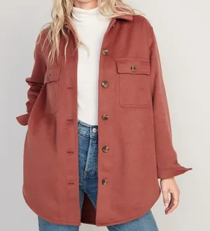 Old Navy Women’s Soft-Brushed Utility Shacket - Rust Red thumbnail 1