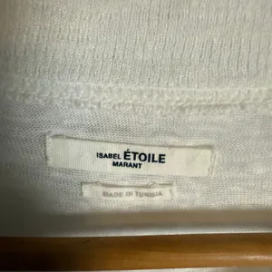 Isabel Marant White 100% Linen Graphic Logo Long Sleeve Knit Shirt Size Medium thumbnail 4