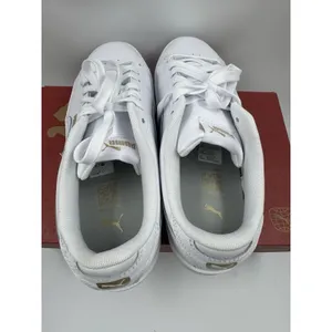 PUMA Court Sneaker, White, Women's Casual Low Top Leather Shoes Size 9 thumbnail 7