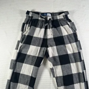 Old Navy Buffalo Plaid Flannel Pajama Lounge Pants Black White Women’s Size S thumbnail 5