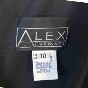 Alex Evenings Gown Women 10 Black Excellent Knot Front V-Neck Chiffon Maxi Dress thumbnail 4