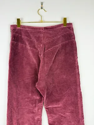 Prairie Underground Yr Arrow Pants Burgundy Wine Corduroy Wide Leg Size Small thumbnail 7
