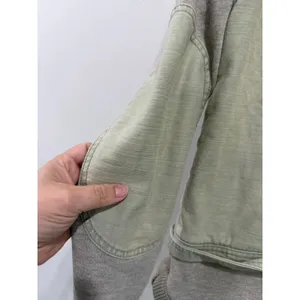 Free People 1970 Mixed Media Utility Jacket Green Hooded Elbow Patches Small thumbnail 8
