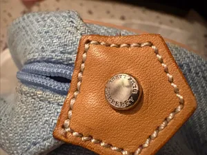 Denim & Tan Mini Satchel Handbag - Stylish Women's Purse Burberry thumbnail 8