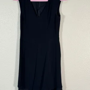 Theory Black Sleeveless Mini Dress Womens 4 Classic LBD Corpcore Preppy Wrap thumbnail 10