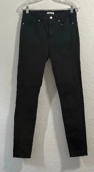 Good American Jeans Women’s 12/31 Good Legs High Rise Black Step Fray Skinny thumbnail 1