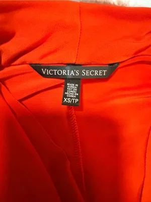 Victoria's Secret Red Long-Sleeve Draped Wrap Dress thumbnail 2