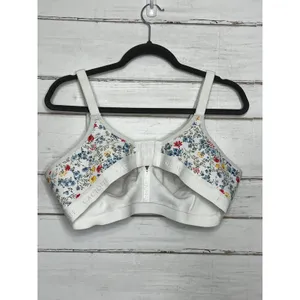 Cacique Floral Wireless Bra 42C Full Coverage Unlined No Wire Comfort Bra White thumbnail 3