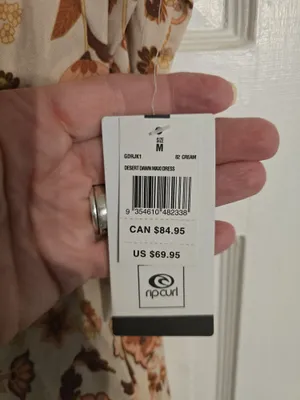 Rip Curl Cream Paisley Long Sleeve Boho Midi Dress Medium thumbnail 6