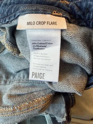 Paige Milo Crop Flare Jeans Womens Size 25 Medium Wash High-Rise Stretch Denim thumbnail 3