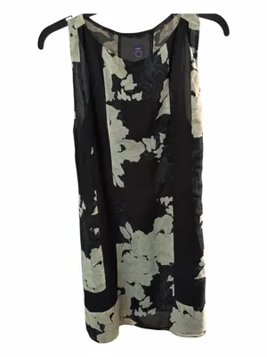 FARM Rio Black & White Floral Chiffon Shift Dress - Size M Like new! thumbnail 2