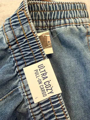 NWT Vanilla Star Size L 12-14 Ultra Cozy Pull On Stretch Denim Cargo Jeans Pants thumbnail 11