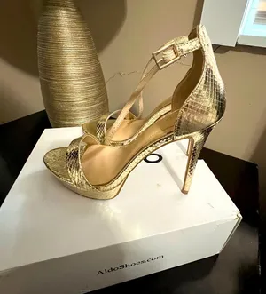 Aldo Gold Pattern Platform Madalene Strappy Sandals, Size 8 - EUC w. Box thumbnail 1