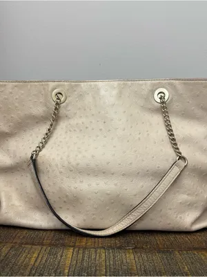 Kate Spade New York Embossed Ostrich Leather Tote Bag Purse thumbnail 3