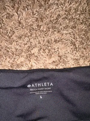 Athleta Match Point Tennis Skort Large Black Undershorts Nylon Blend Neutral thumbnail 2