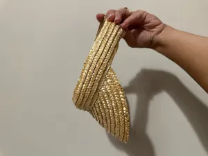 Vintage Natural Straw Visor Gold thumbnail 3