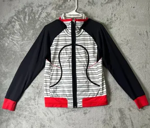 Lululemon Run Track Attack Jacket Striped Full Zip Jacket Athleisure Sporty Y2K thumbnail 1