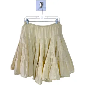 Free People Bohemian Many Layers Solid Midi Twirl Skirt Butter Yellow Large thumbnail 9