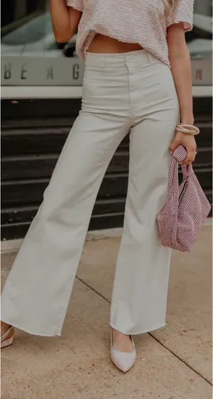 Z supply high waisted white jeans thumbnail 1