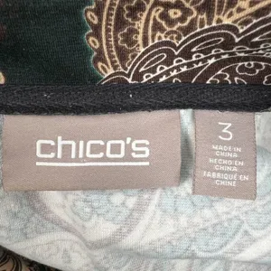 Chico's 3 US 16 XL Jacket Paisley Print Full Zip Stretch Long Sleeve lightweight thumbnail 7