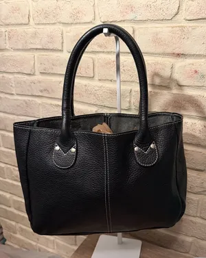 Vintage Genuine Leather Mini Tote Bag Black Handmade Minimalist Satchel thumbnail 1