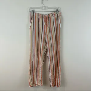 Urban Outfitters Chance Stripe Pant Linen Pull On Neutral Multi Small thumbnail 2