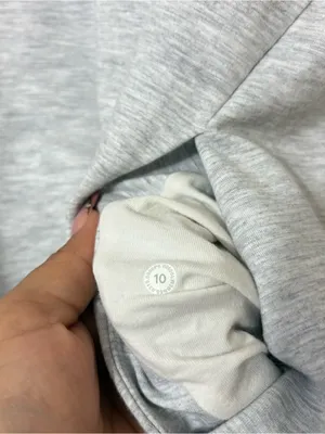 Lululemon High Lines Pullover Heathered Core Ultra Light Gray Size 10 Thumbholes thumbnail 7