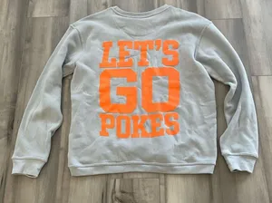 Pressbox Oklahoma State University Cowboys Let’s Go Pokes womens pullover gray grey size thumbnail 2