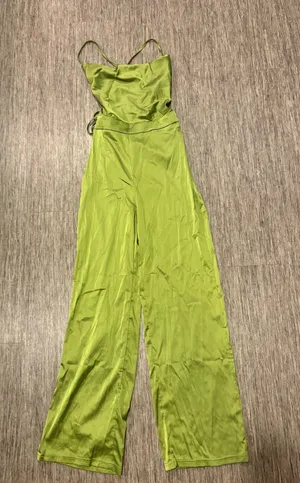 Shein green silk jumpsuit  thumbnail 1