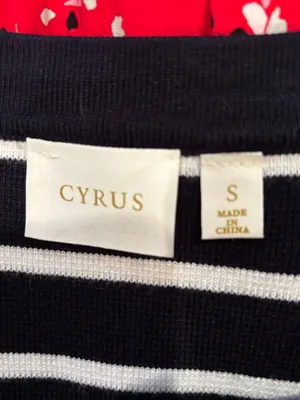 Marshalls Navy Blue and White Striped Top thumbnail 3