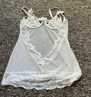 White lace slip dress Size L thumbnail 4