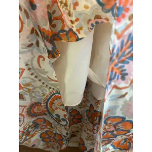 MSK orange blue floral lined dress wedding Small high low cinch waist thumbnail 7