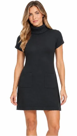 ATHLETA Cowl neck sweater dress with pockets size Small black thumbnail 1