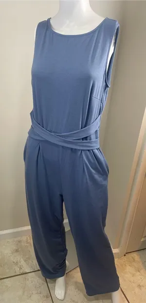 Source Unknown Sleeveless Jumpsuit in Dusty Blue thumbnail 1