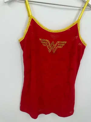 American Vintage Y2K Red Wonder Women Camisole Tank Top Size Medium Rhinestone thumbnail 4
