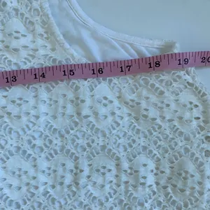 Deletta Anthropologie White‎ Crochet Lace Tank Scoop Neck Lined Medium OB520459 thumbnail 11