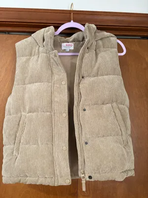 Ci Sono Beige corduroy cropped vest thumbnail 1