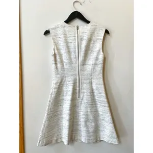 White + Grey Printed Fit and Flare Dress thumbnail 2