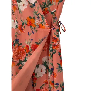 NWT Eva Mendes NY&C Women's Floral Wrap Maxi‎ Dress Size Small Feminine Romantic thumbnail 9