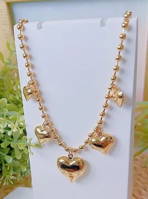 Source Unknown Fashion Hearts Charm Necklace For Women Gold Plated thumbnail 1
