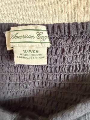 American Eagle Corset Tie Puff Sleeve Boho Cotton Crop cottage core Top L thumbnail 4