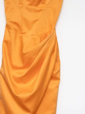 House of CB - Bianca Tangerine Satin Corset Midi Dress thumbnail 11