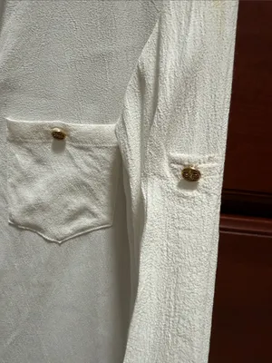Women’s Cream Button-Down Casual Shirt - Lightweight Long Sleeve thumbnail 4
