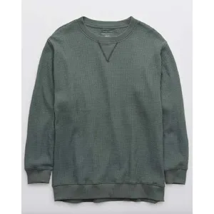 Aerie Green Waffle Knit Sweatshirt Crewneck Pullover Small thumbnail 3
