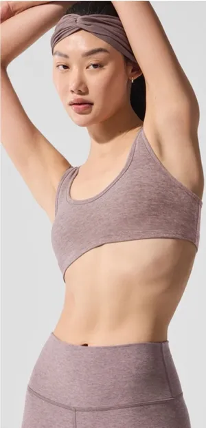 Alo Alosoft Center Stage Bra Size Medium Maeve Pink Sportsbra Workout thumbnail 1