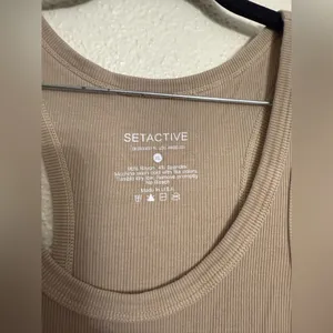 SET Active Beige Ribbed Tank size XL thumbnail 4